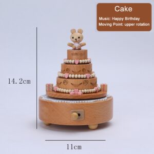 boite a musique en bois gâteau anniversaire
