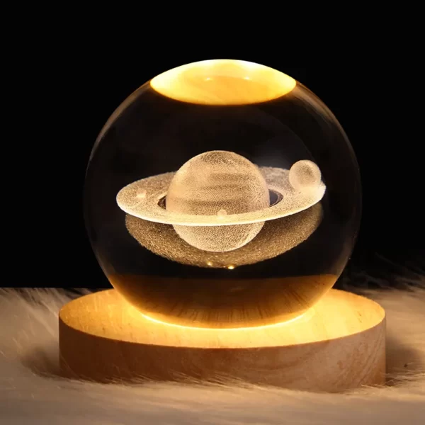 Boîte à Musique Boule en Verre Saturne